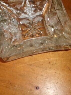 2 elegant square leaded crystal ashtrays 50 years old trinket or ashtray crystal